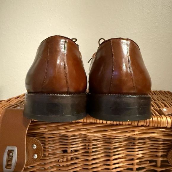 Mezlan San Juan Weaved Brown Leather Oxfords Cap Toe Mens Sz 13 Luxury Old Money - Picture 7 of 9